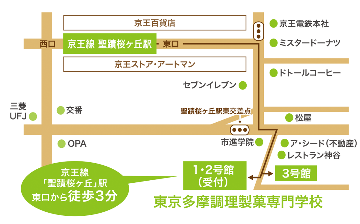 最寄駅からのちず