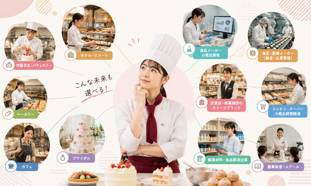 製菓の知識を活かせる仕事と主な就職先