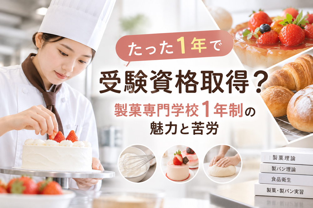 たった1年で受験資格取得？製菓専門学校1年制の魅力と苦労